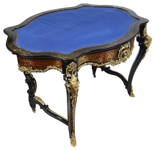 PAIR 19TH CENTURY FRENCH BOULLE CARD TABLES - ADDITIONAL PHOTO 5