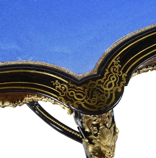 PAIR 19TH CENTURY FRENCH BOULLE CARD TABLES - ADDITIONAL PHOTO 7
