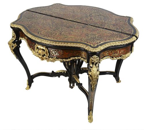 PAIR 19TH CENTURY FRENCH BOULLE CARD TABLES - ADDITIONAL PHOTO 9