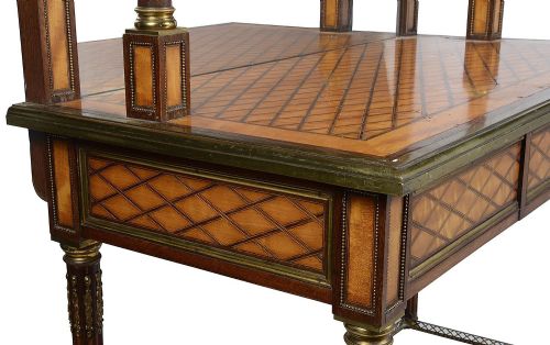 PAIR 19TH CENTURY MARQUETRY SIDE CONSOLE TABLES AFTER DONALD ROSS - ADDITIONAL PHOTO 2