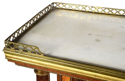 PAIR 19TH CENTURY MARQUETRY SIDE CONSOLE TABLES AFTER DONALD ROSS - ADDITIONAL PHOTO 5