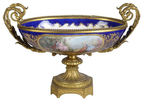 19TH CENTURY FRENCH SEVRES STYLE PORCELAIN COMPORT - ADDITIONAL PHOTO 1