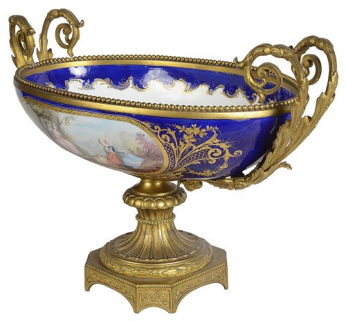 19TH CENTURY FRENCH SEVRES STYLE PORCELAIN COMPORT - ADDITIONAL PHOTO 4