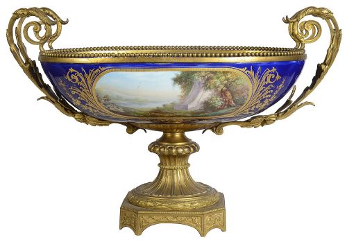 19TH CENTURY FRENCH SEVRES STYLE PORCELAIN COMPORT - ADDITIONAL PHOTO 6