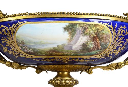 19TH CENTURY FRENCH SEVRES STYLE PORCELAIN COMPORT - ADDITIONAL PHOTO 7
