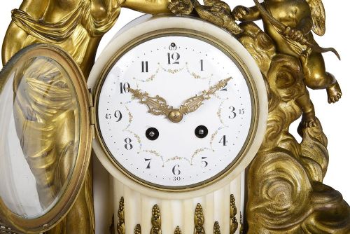 FRENCH LOUIS XVI STYLE MANTEL CLOCK 19TH CENTURY - ADDITIONAL PHOTO 4