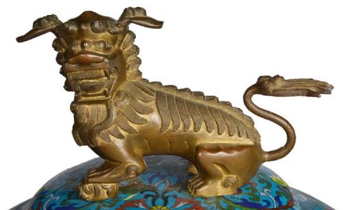 LARGE CHINESE CLOISONN LIDDED KORO - ADDITIONAL PHOTO 3