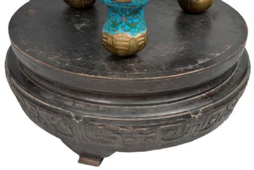 LARGE CHINESE CLOISONN LIDDED KORO - ADDITIONAL PHOTO 7