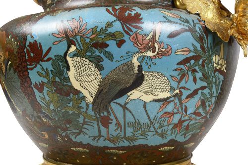 19TH CENTURY CLOISONN ENAMEL JARDINIERE - ADDITIONAL PHOTO 3