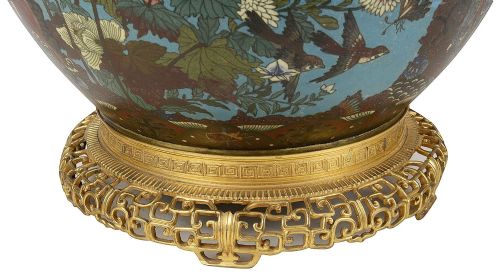 19TH CENTURY CLOISONN ENAMEL JARDINIERE - ADDITIONAL PHOTO 7