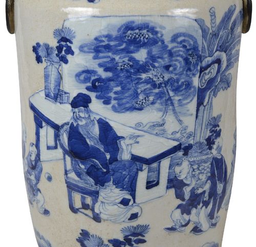 CHINESE BLUE AND WHITE VASE LAMP 19TH CENTURY - ADDITIONAL PHOTO 2