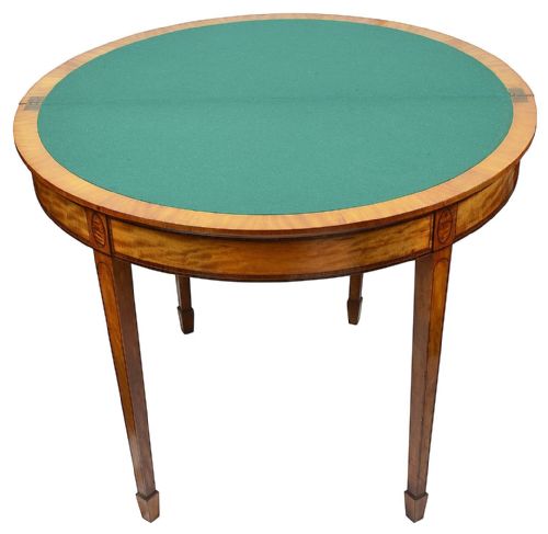 GEORGIAN STYLE SATINWOOD CARD TABLE CIRCA 1900 - ADDITIONAL PHOTO 4
