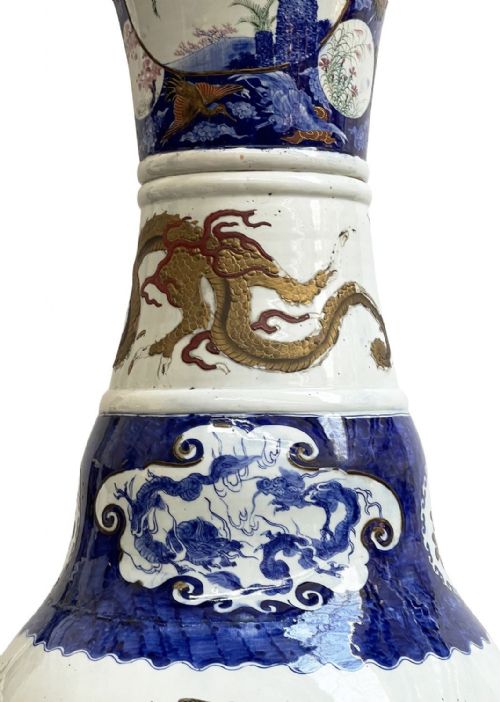 PAIR MONUMENTAL JAPANESE IMARI VASES 19TH CENTURY - ADDITIONAL PHOTO 8