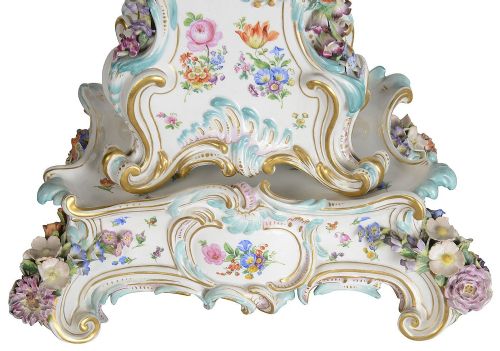 MEISSEN PORCELAIN 19TH CENTURY MANTLE CLOCK - ADDITIONAL PHOTO 3