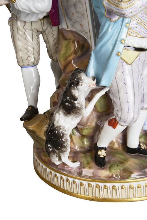 MEISSEN GROUP A COURTING COUPLE WITH CLASSICAL BUST BEHIND - ADDITIONAL PHOTO 4