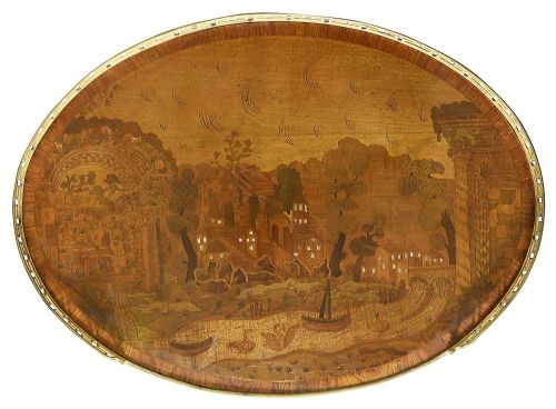 PAIR LOUS XVI STYLE MARQUETRY SIDE TABLES AFTER CHARLES TOPINO - ADDITIONAL PHOTO 2