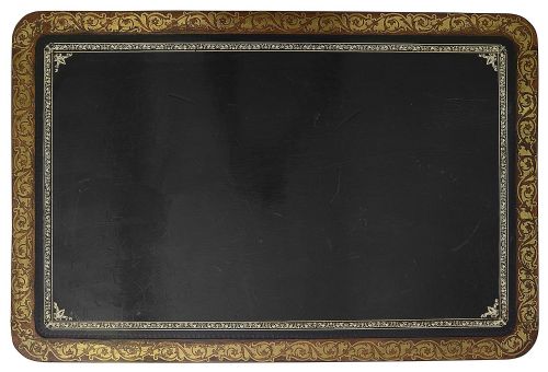 REGENCY PERIOD BRASS INLAID LIBRARY TABLE CIRCA 1820 - ADDITIONAL PHOTO 3