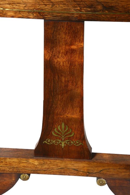 REGENCY PERIOD BRASS INLAID LIBRARY TABLE CIRCA 1820 - ADDITIONAL PHOTO 5