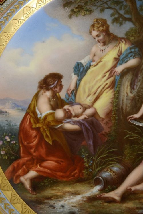 VIENNA PORCELAIN CHARGER DEPICTING THE 'BIRTH OF ADONIS' LATE C19TH - ADDITIONAL PHOTO 2