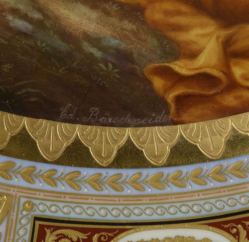 VIENNA PORCELAIN CHARGER DEPICTING THE 'BIRTH OF ADONIS' LATE C19TH - ADDITIONAL PHOTO 5