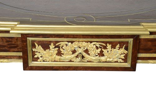 FRENCH BRASS INLAID CENTRE TABLE BY A BEURDELEY C19TH - ADDITIONAL PHOTO 2