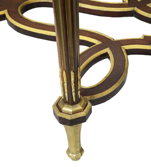 FRENCH BRASS INLAID CENTRE TABLE BY A BEURDELEY C19TH - ADDITIONAL PHOTO 3