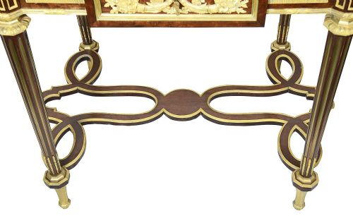 FRENCH BRASS INLAID CENTRE TABLE BY A BEURDELEY C19TH - ADDITIONAL PHOTO 5