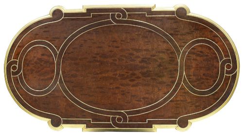 FRENCH BRASS INLAID CENTRE TABLE BY A BEURDELEY C19TH - ADDITIONAL PHOTO 6