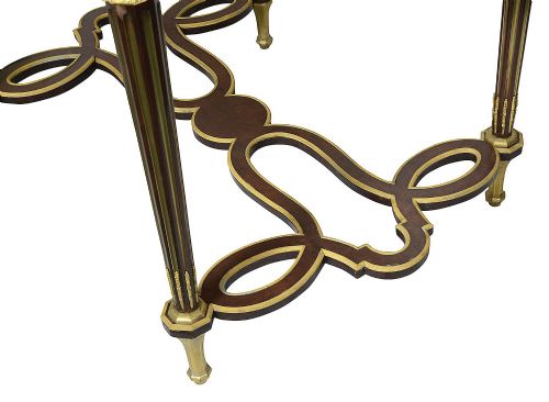 FRENCH BRASS INLAID CENTRE TABLE BY A BEURDELEY C19TH - ADDITIONAL PHOTO 8