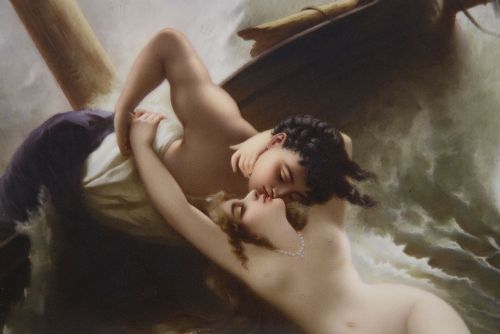 'KISS OF THE WAVE' KPM PORCELAIN PLAQUE CIRCA 1880 - ADDITIONAL PHOTO 3