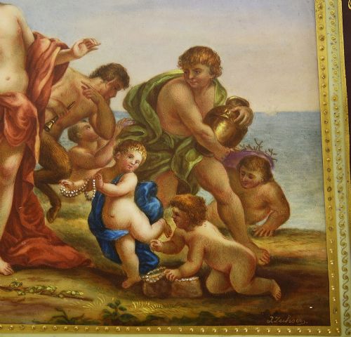 VIENNA PORCELAIN TRAY DEPICTING BACCHUS ARIADNE C19TH - ADDITIONAL PHOTO 2