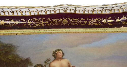 VIENNA PORCELAIN TRAY DEPICTING BACCHUS ARIADNE C19TH - ADDITIONAL PHOTO 4