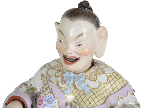 PAIR MEISSEN NODDING PAGODAS C19TH 17CM HIGH - ADDITIONAL PHOTO 1