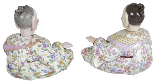 PAIR MEISSEN NODDING PAGODAS C19TH 17CM HIGH - ADDITIONAL PHOTO 4