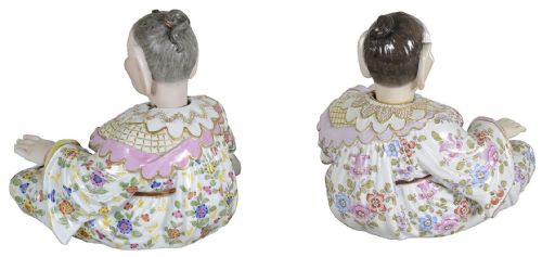 PAIR MEISSEN NODDING PAGODAS C19TH 17CM HIGH - ADDITIONAL PHOTO 5