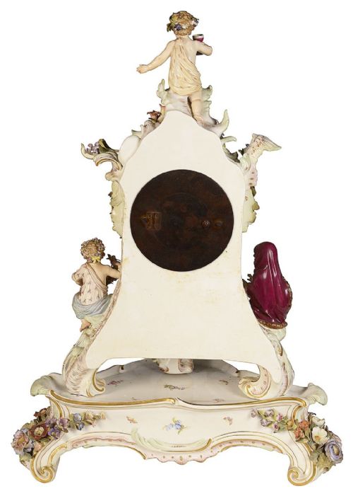 COPY 19TH CENTURY MEISSEN CLOCK DEPICTING THE FOUR SEASONS - ADDITIONAL PHOTO 8