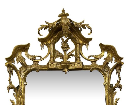 PAIR CHINESE CHIPPENDALE STYLE WALL MIRRORS C19TH - ADDITIONAL PHOTO 3