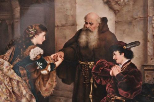 LARGE KPM PORCELAIN PLAQUE OF 'ROMEO AND JULIET' 19TH CENTURY - ADDITIONAL PHOTO 1