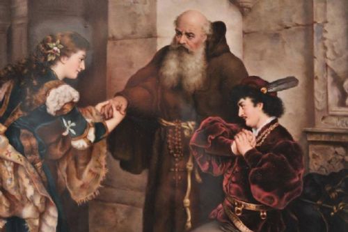 LARGE KPM PORCELAIN PLAQUE OF 'ROMEO AND JULIET' 19TH CENTURY - ADDITIONAL PHOTO 2