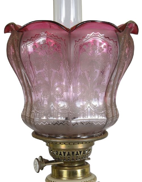 SERVES STYLE PORCELAIN OIL LAMP CIRCA 1880 - ADDITIONAL PHOTO 3