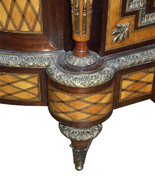 LOUIS XVI STYLE MARQUETRY INLAID SIDE CABINET 1880 - ADDITIONAL PHOTO 9