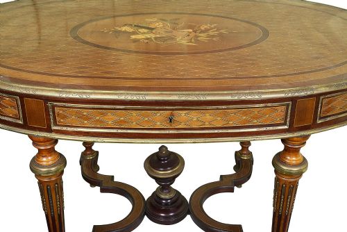 LOUIS XVI MARQUETRY INLAID CENTRE TABLE - ADDITIONAL PHOTO 2
