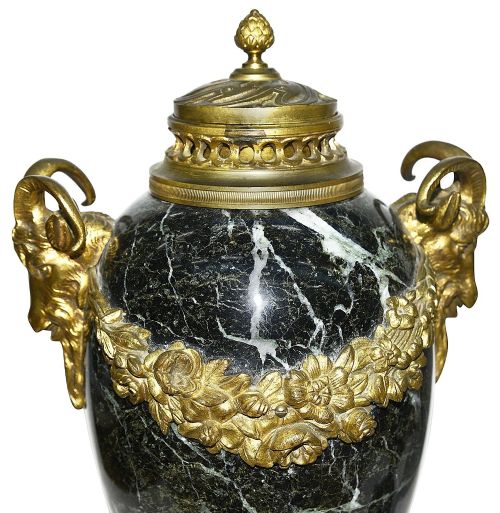 PAIR LOUIS XVI STYLE MARBLE VASES LAMPS - ADDITIONAL PHOTO 2