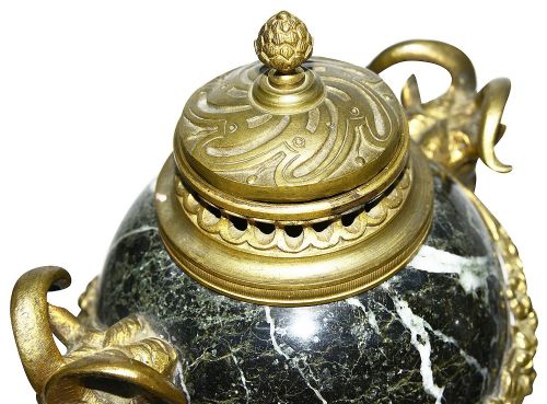PAIR LOUIS XVI STYLE MARBLE VASES LAMPS - ADDITIONAL PHOTO 4