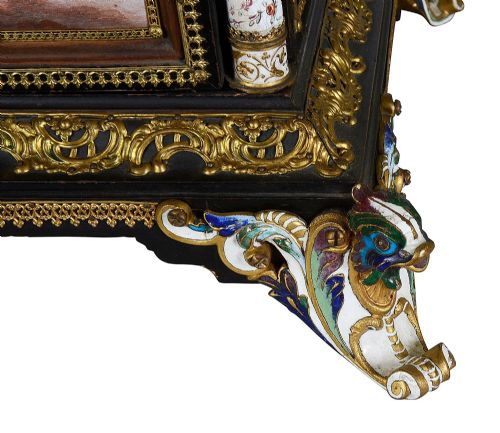 VIENNESE ENAMEL TABLE CABINET 19TH CENTURY - ADDITIONAL PHOTO 6