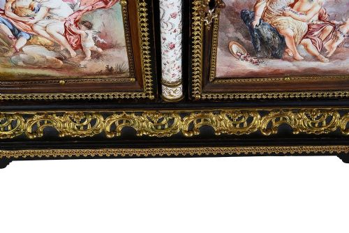 VIENNESE ENAMEL TABLE CABINET 19TH CENTURY - ADDITIONAL PHOTO 7