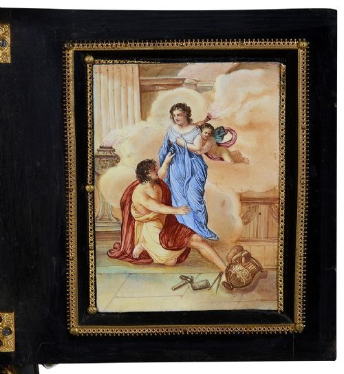 VIENNESE ENAMEL TABLE CABINET 19TH CENTURY - ADDITIONAL PHOTO 16