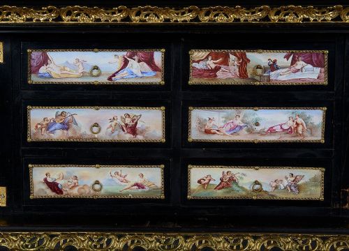 VIENNESE ENAMEL TABLE CABINET 19TH CENTURY - ADDITIONAL PHOTO 17