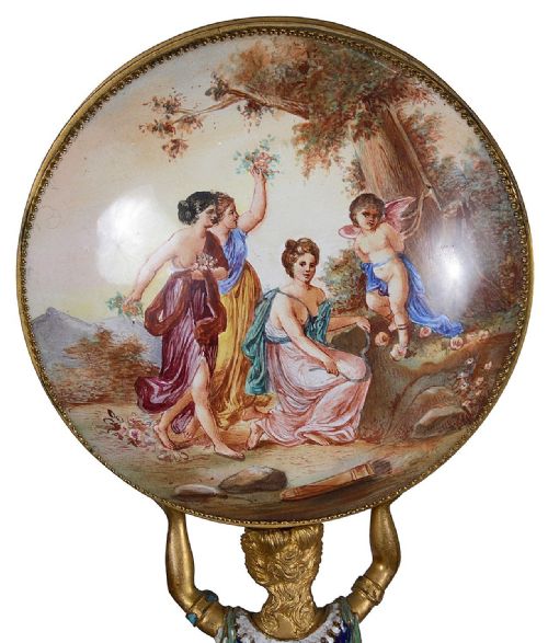 VIENNESE ENAMEL TABLE CABINET 19TH CENTURY - ADDITIONAL PHOTO 19