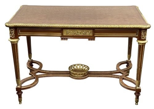 LOUIS XVI STYLE INLAID SIDE TABLE IN THE MANNER OF FRANCOISE LINKE - ADDITIONAL PHOTO 1